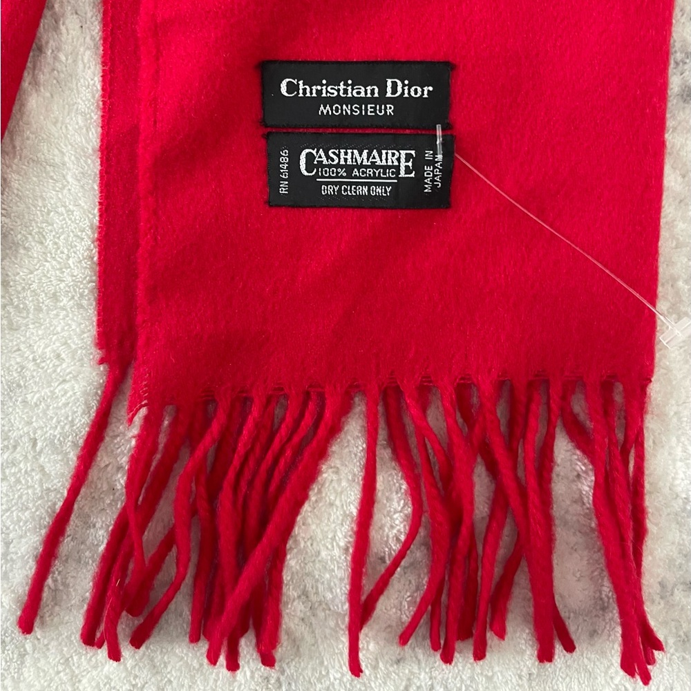 Authentic Christian Dior Monsieur Cashmere Red Scarf  100% Cashmere acrylic
